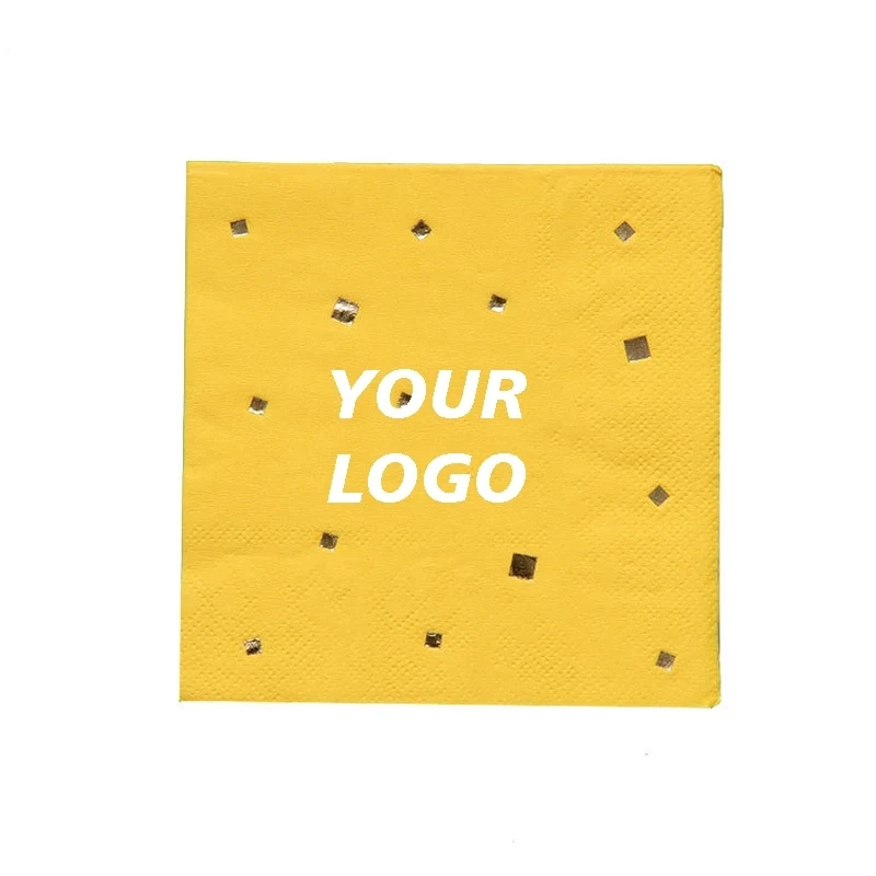 Custom Gold Dot Confetti Paper Napkins 1