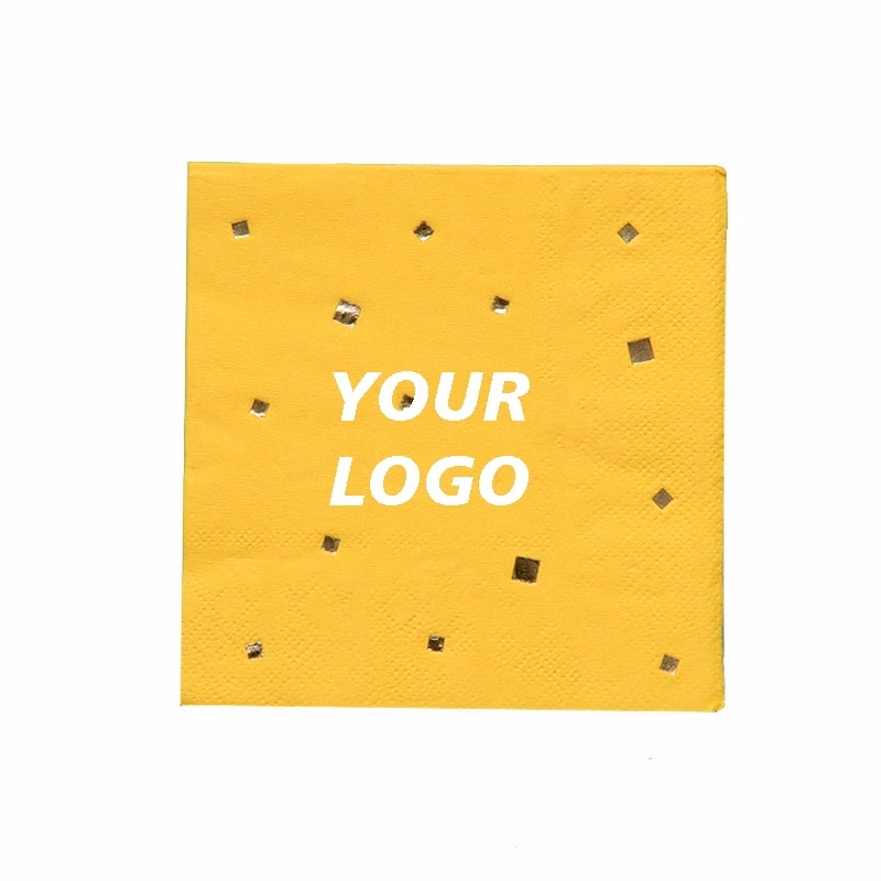 Custom Gold Dot Confetti Paper Napkins