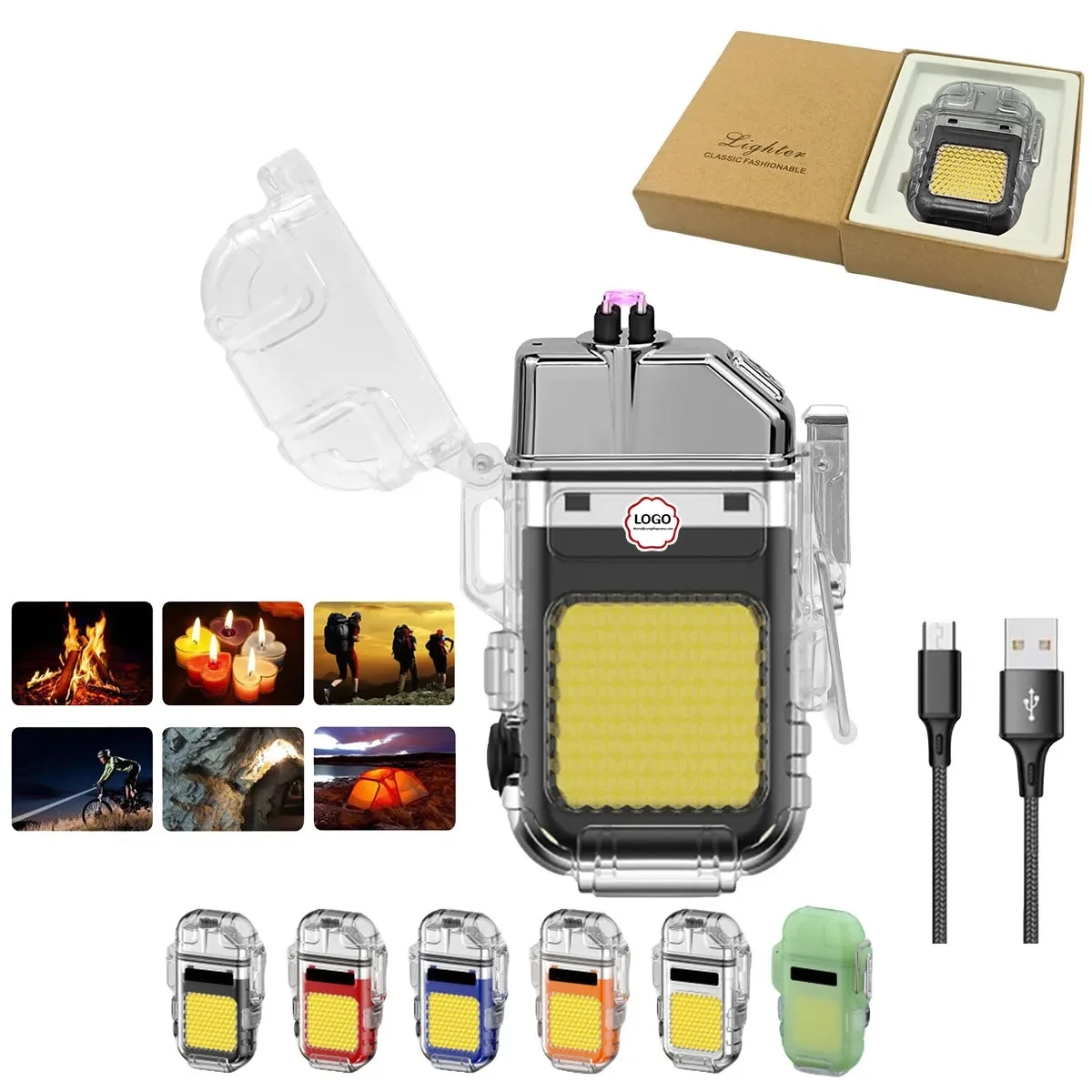 Rechargeable Dual Arc Lighters With Cob 1