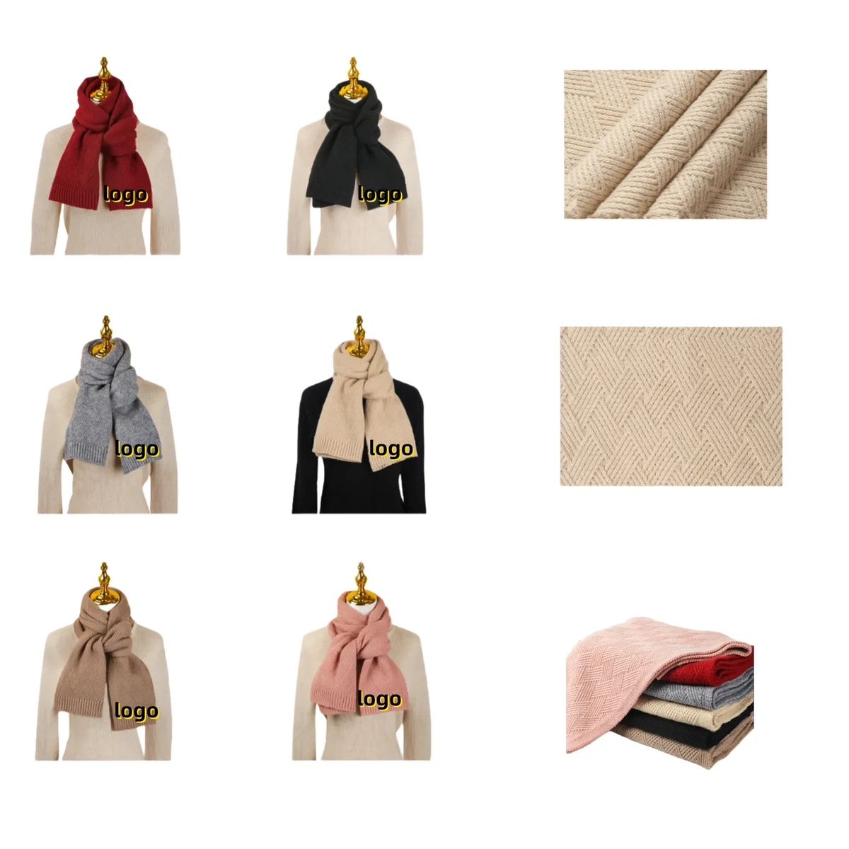 Classic Solid Color Knit Scarf 1