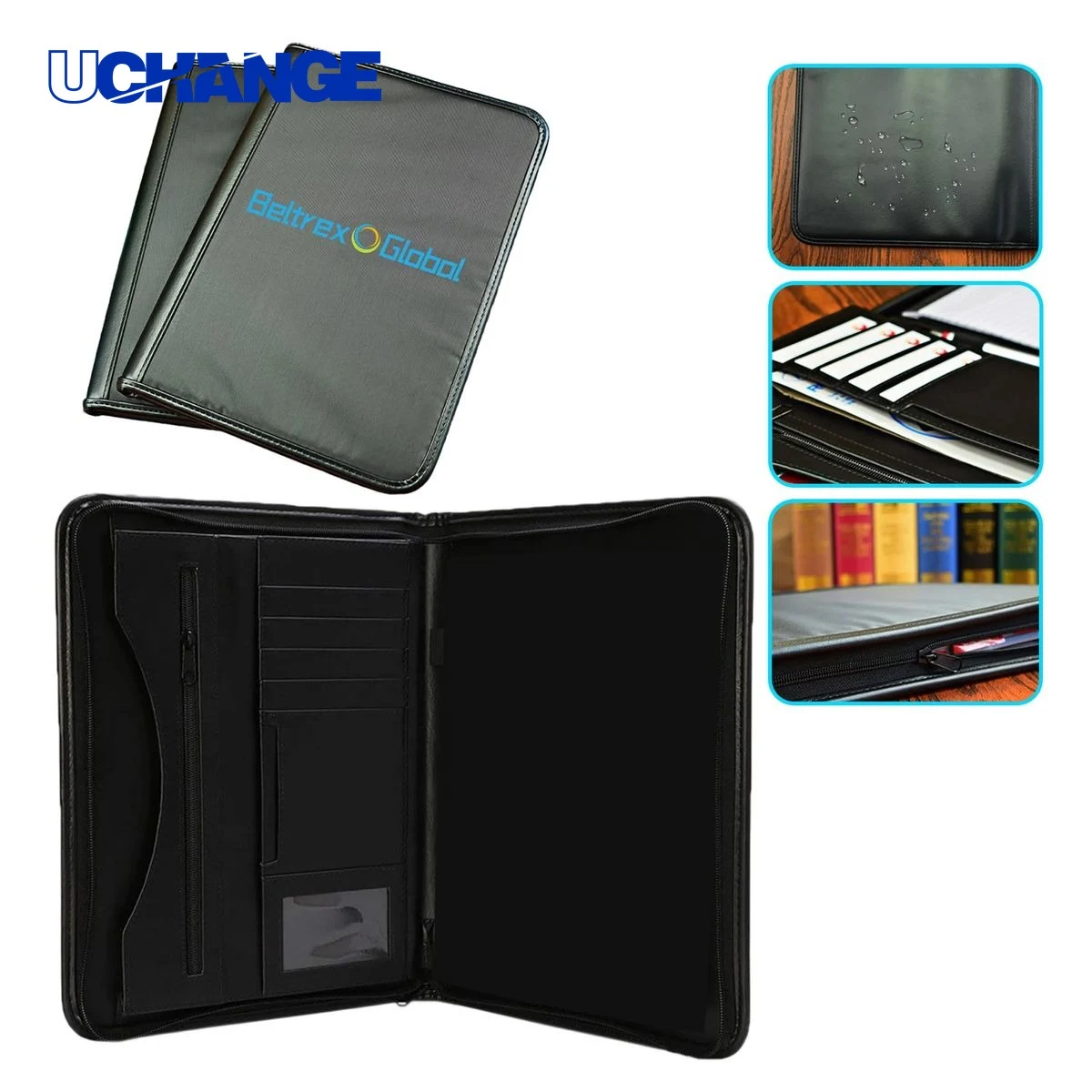 PU Leather A4 Manager Folder Organizer with Storage 1
