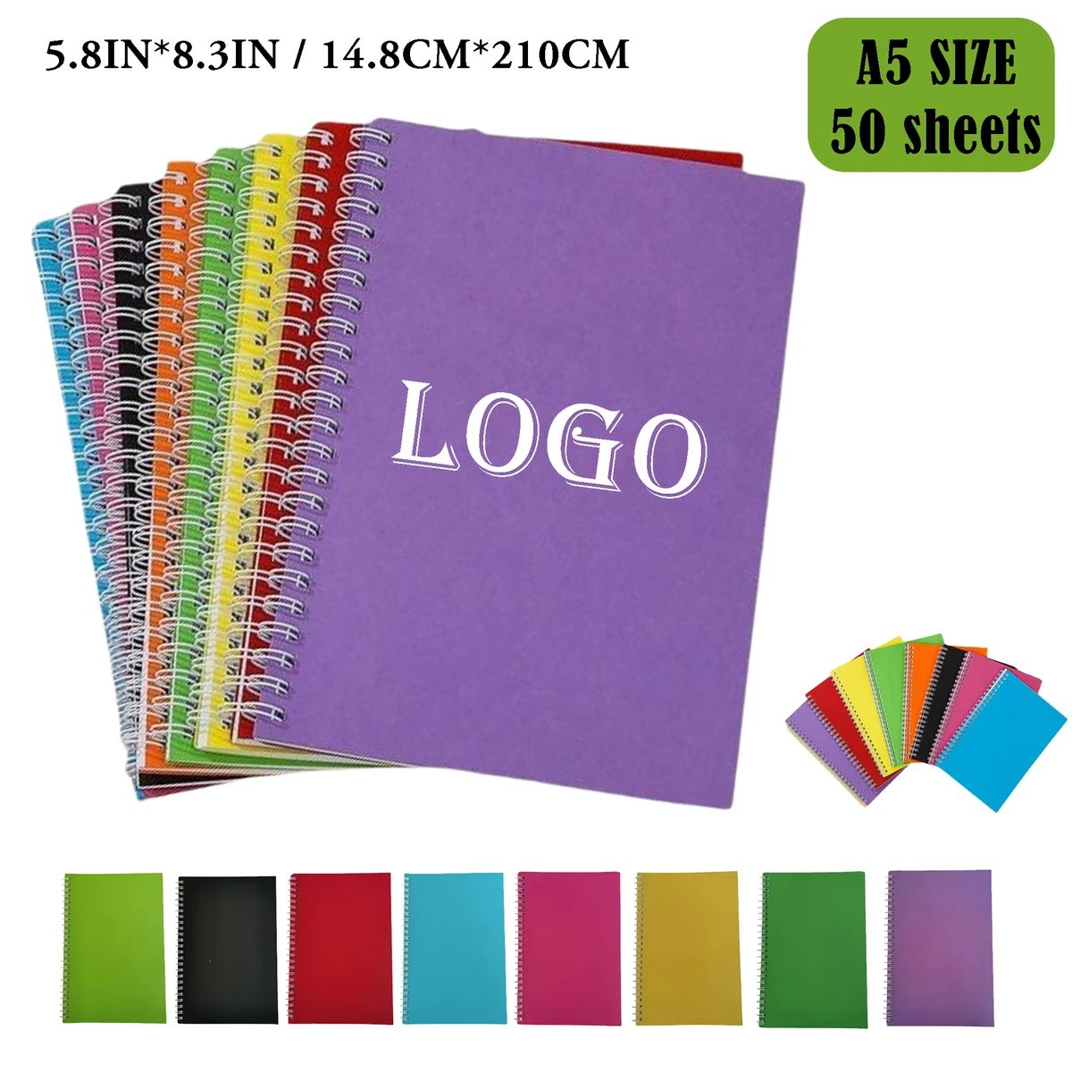 A5 Size 50 Page Spiral Bound Notebooks MOQ50PCS 1