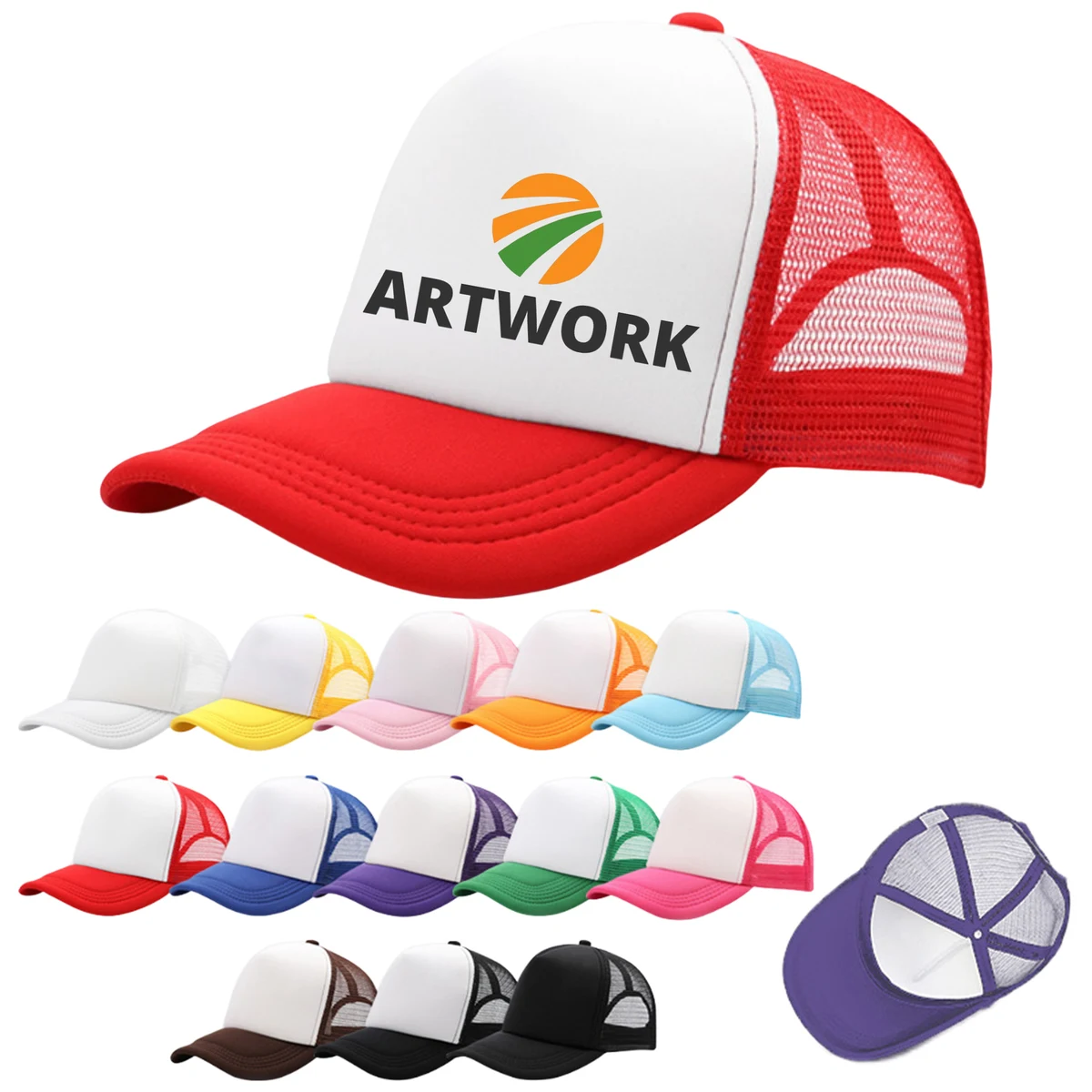 Lightweight Sponge Front 5 Panel Mesh Hat 1
