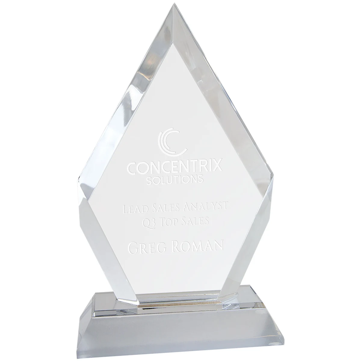 7" Silver Frosted Base Diamond Award 1