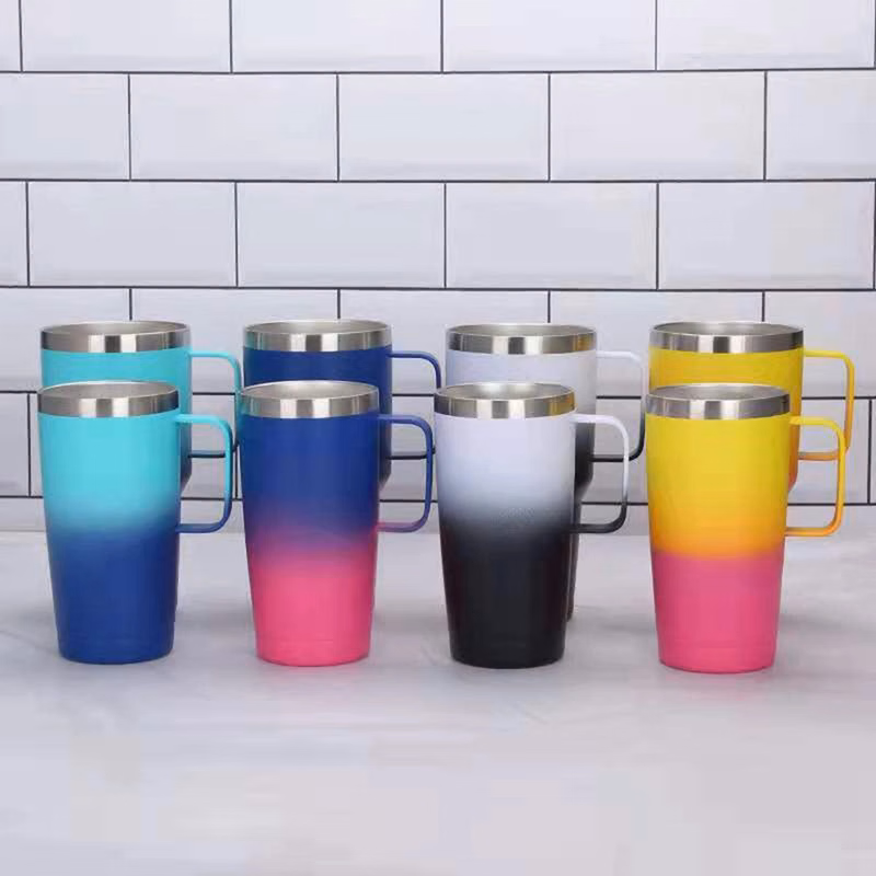 20 oz Gradient Double Wall Coffee Travel Mug with Handle
