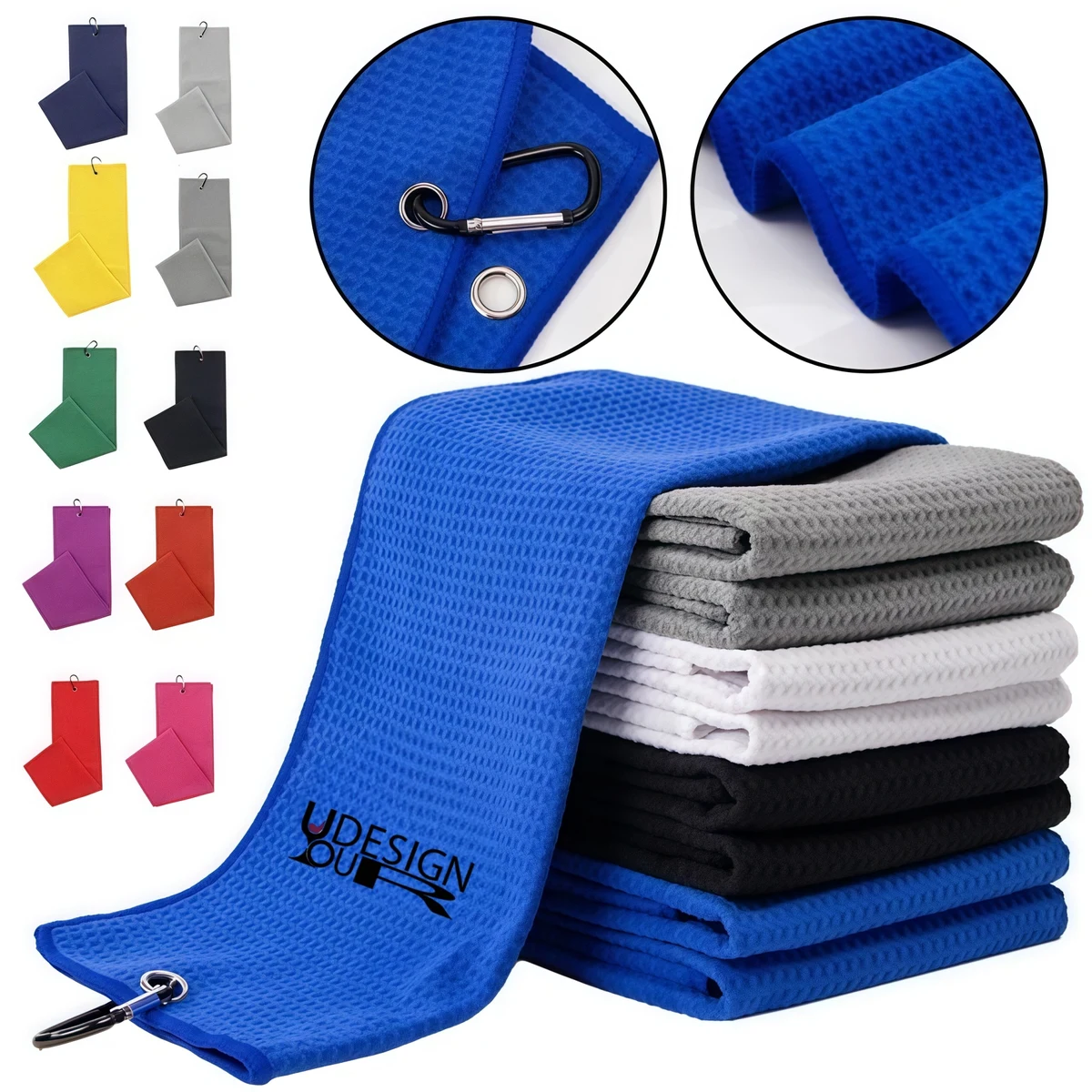 Waffle Golf Towel Custom Sport Beach Microfiber Fast Dry 1