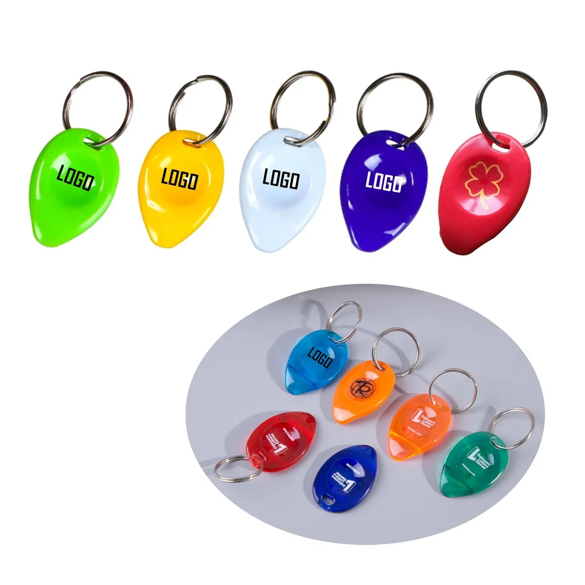 Plastic Tear Drop Shaped Lottery scratcher With Key Chain 1