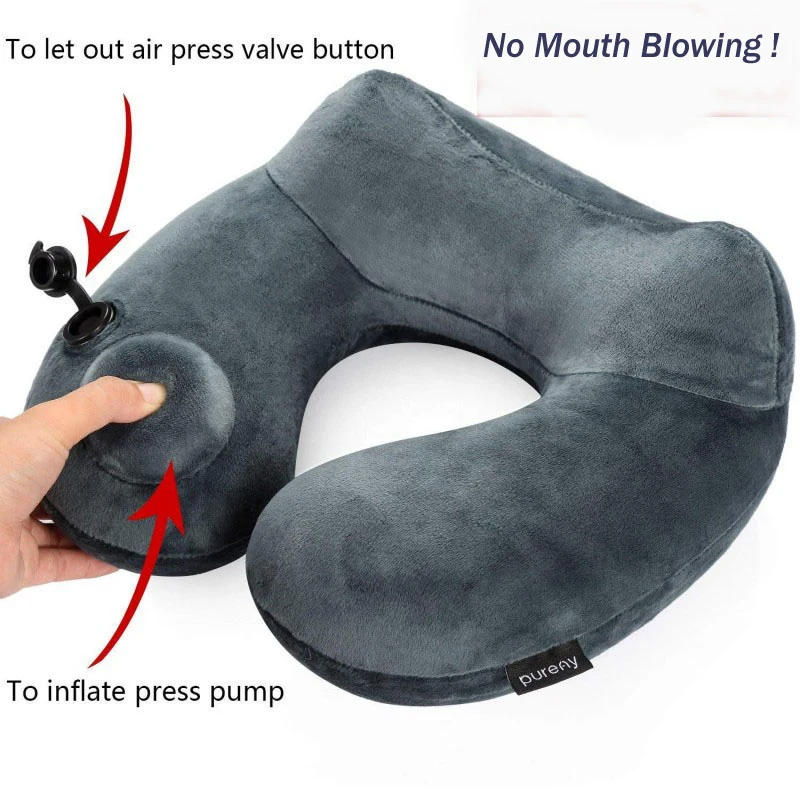 Inflatable Velveted Neck Pillow 1