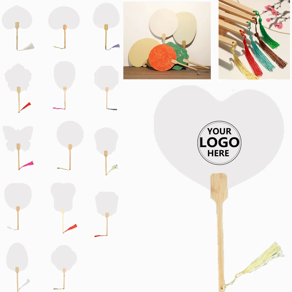 Artistic Lacquer Fan with Blank Canvas 1