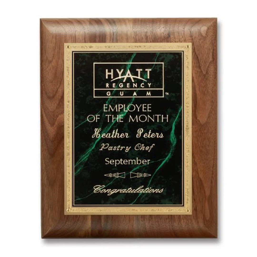 Gemstone Walnut Plaque - Walnut/Verdi 1