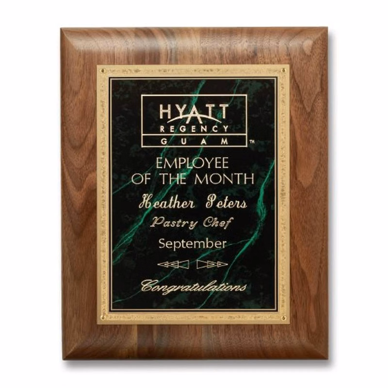Gemstone Walnut Plaque - Walnut/Verdi