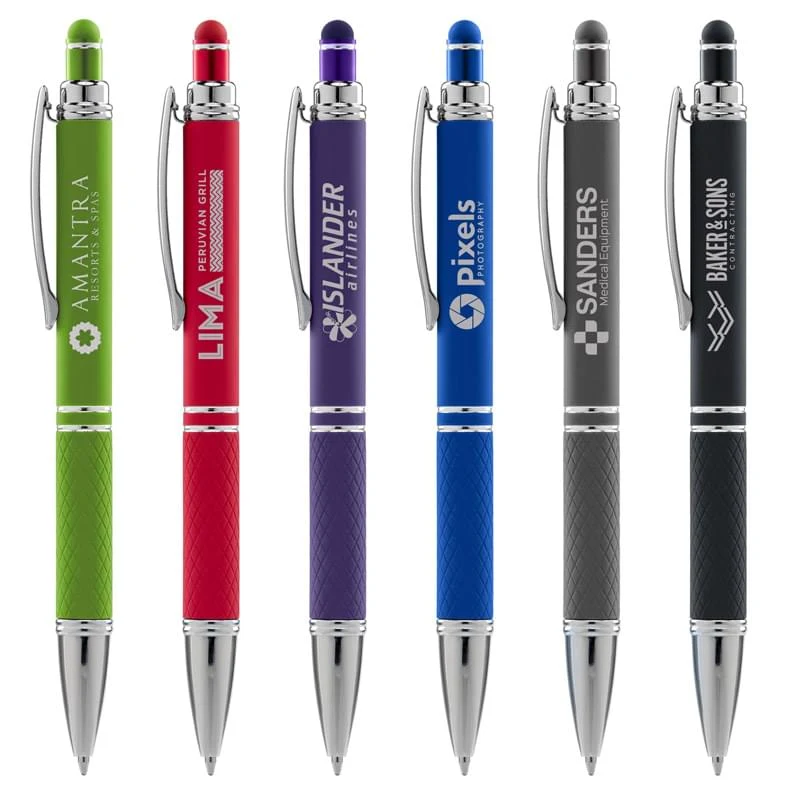 Phoenix Softy w/Stylus - Laser Engraved Metal Pen 1