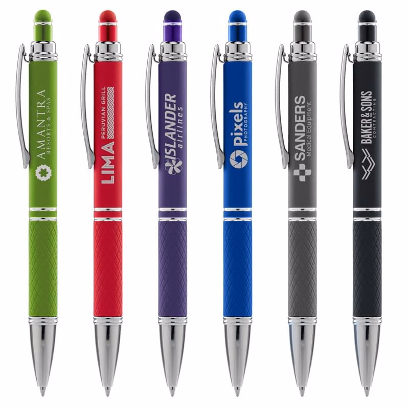Phoenix Softy w/Stylus - Laser Engraved Metal Pen