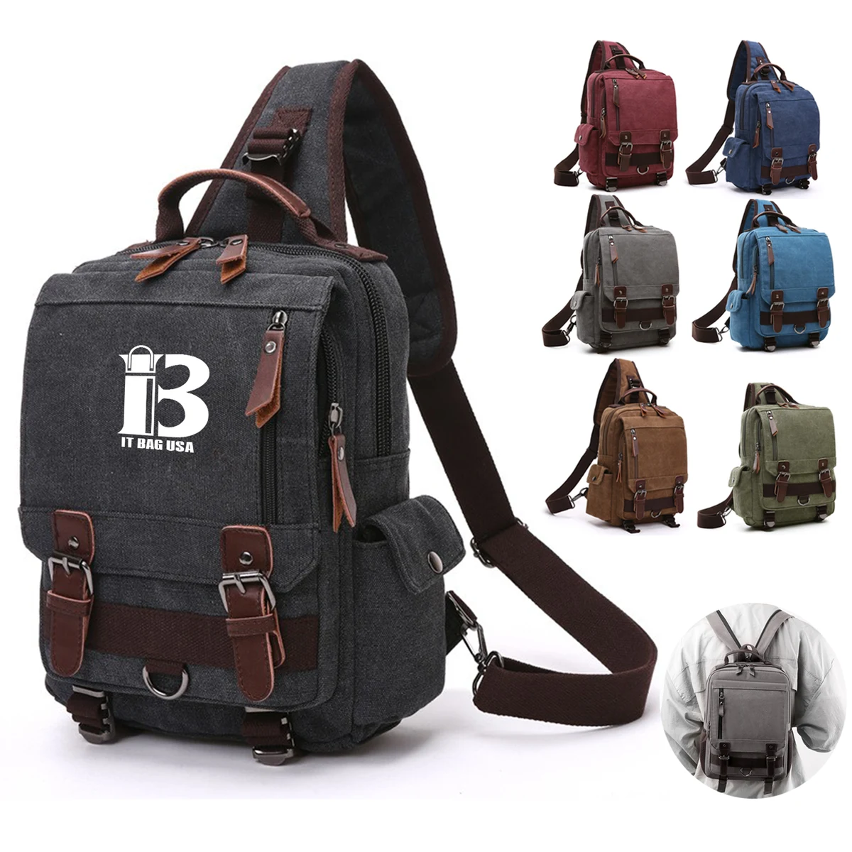 Canvas Cross-body Bag Anti-Theft For Women Men 1