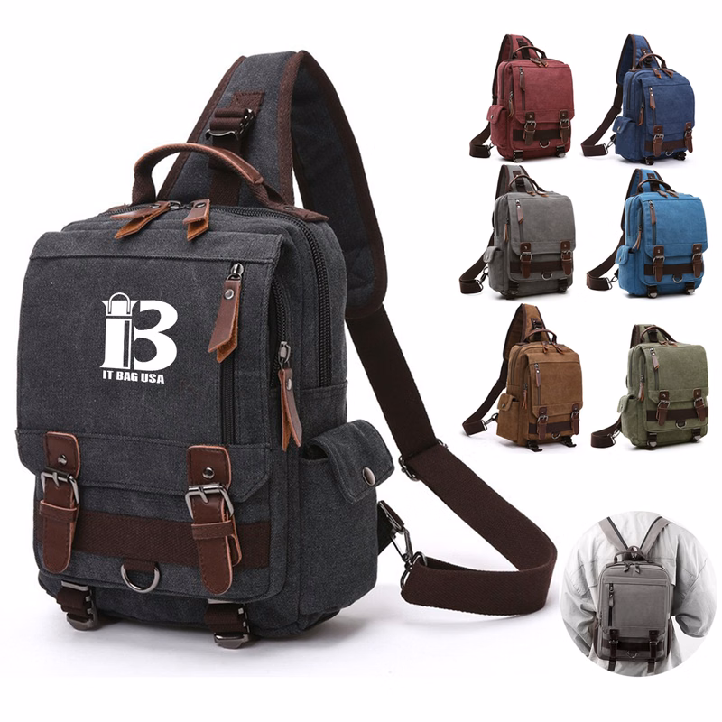 Canvas Cross-body Bag Anti-Theft For Women Men