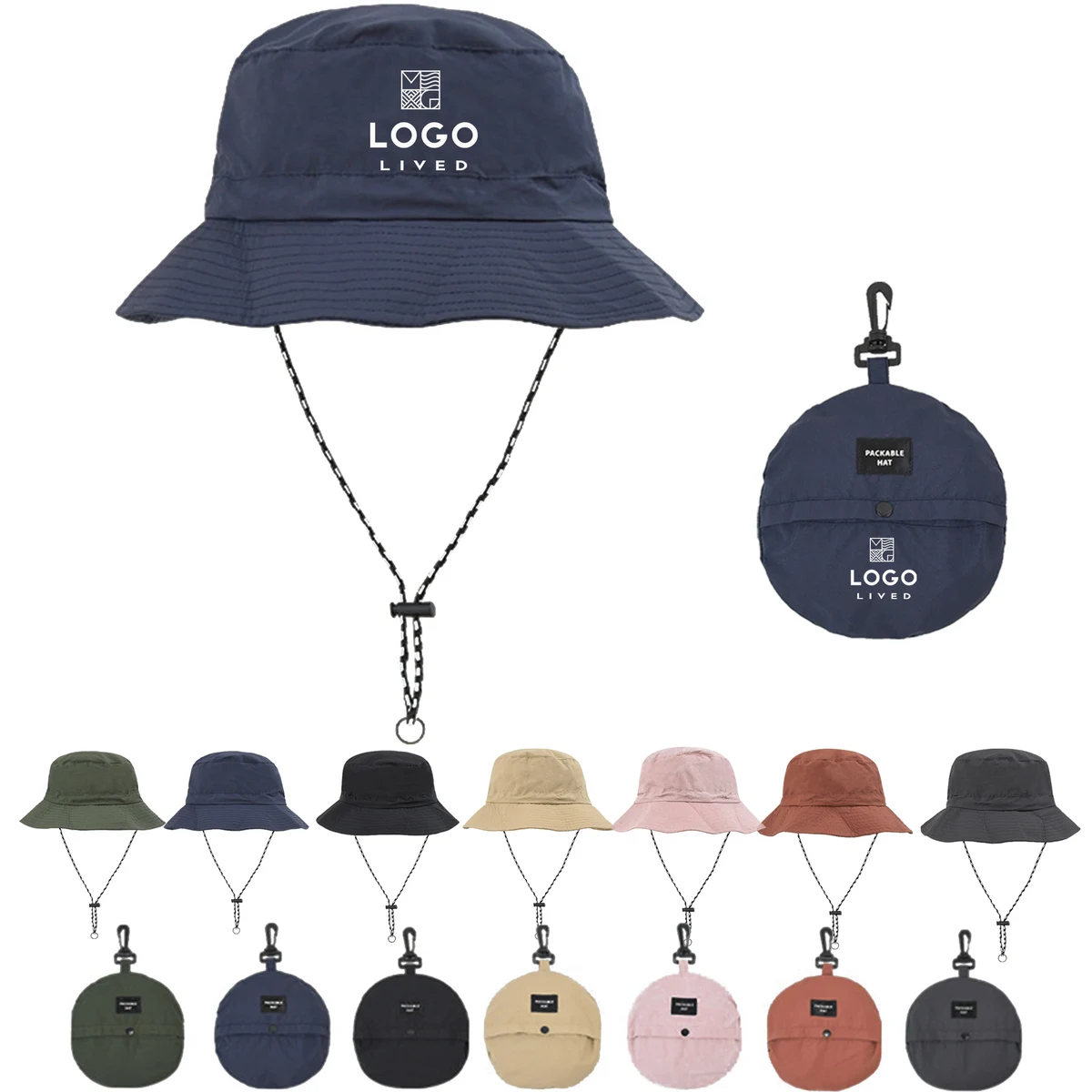Foldable Sun Waterproof Bucket Hat with Chin Strap 1
