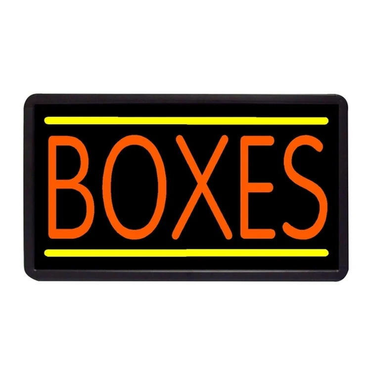 Boxes 13" x 24" Simulated Neon Sign 1