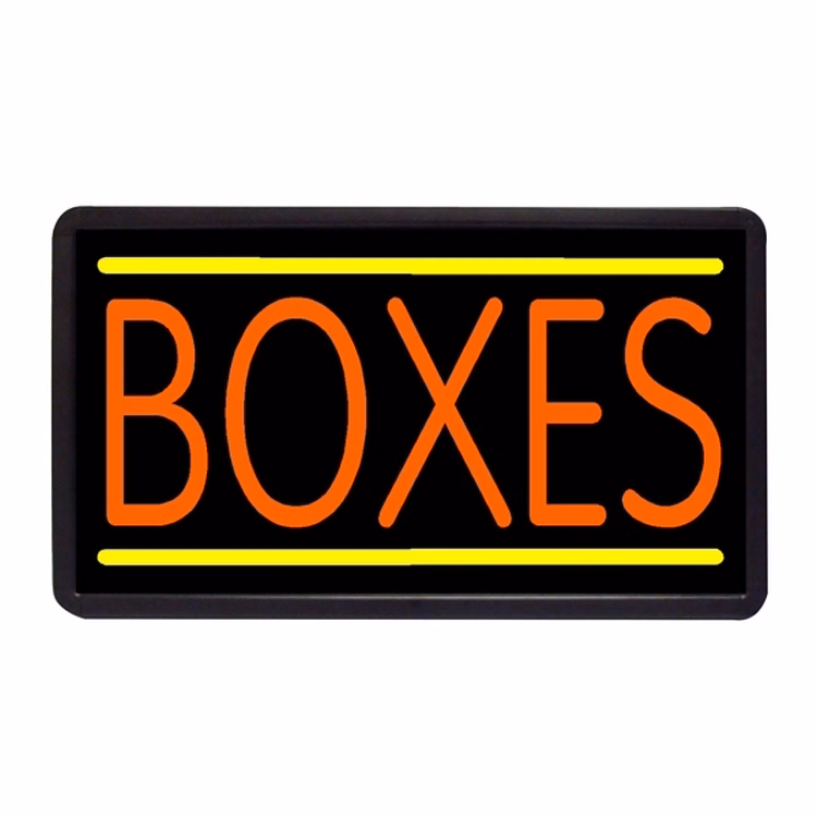 Boxes 13" x 24" Simulated Neon Sign