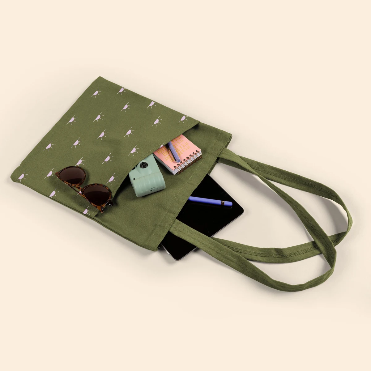 Main Squeeze Peek-A-Boo - Colored Canvas, custom tote bag with logo imprint 1