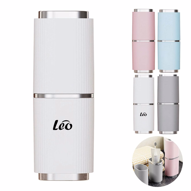 2-in-1 Travel Toiletry Cup & Toothbrush Holder Set w/ Lid
