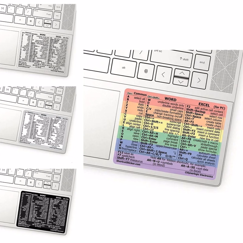 2 PCS Reference Guide Keyboard Shortcut Sticker