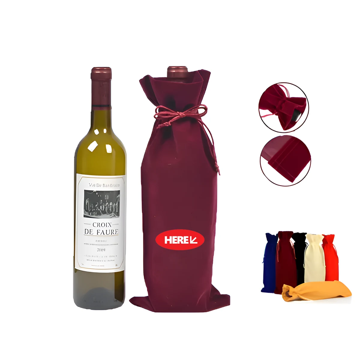 Wine Bottle Velet Bags 1
