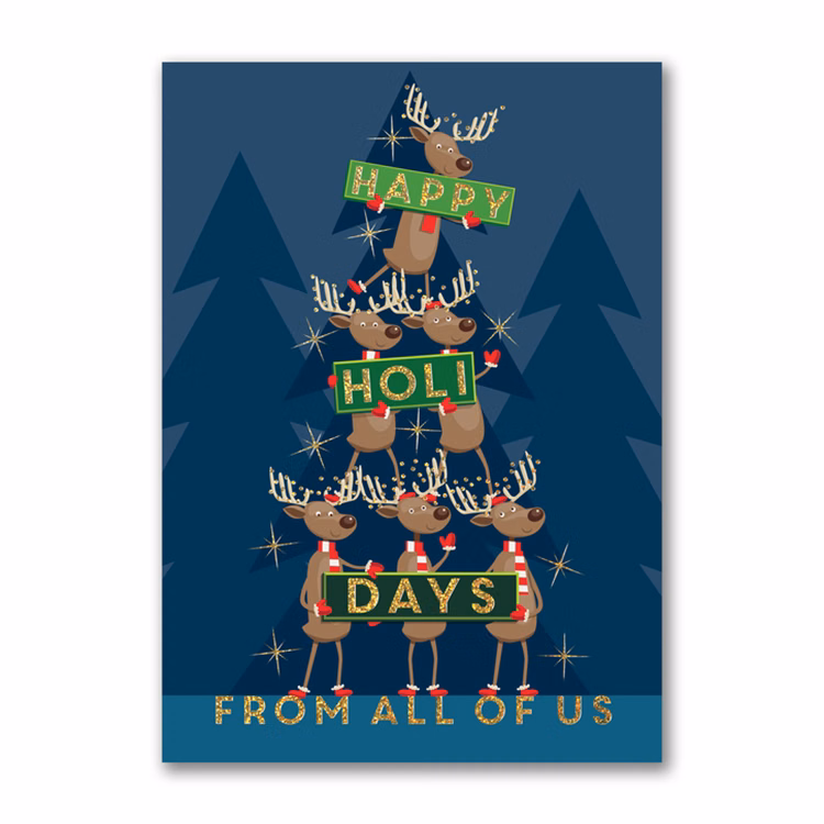 Reindeer Tree Holiday Card