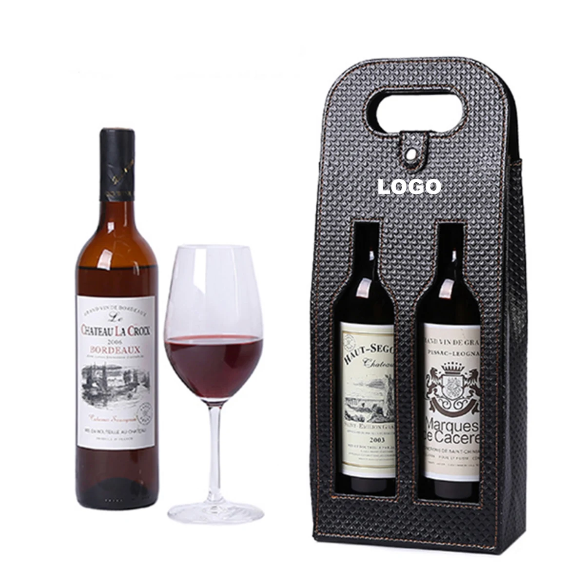 Noble little diamond grain wine bag Wine Carrying Tote Bag, custom tote bag with logo imprint 1
