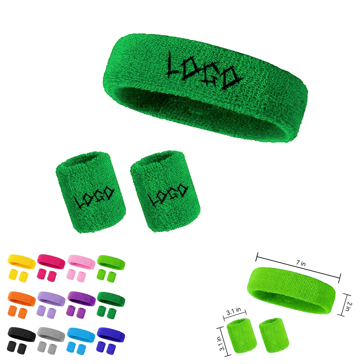 Exercise Headband and Wristband Set 1