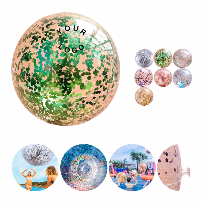PVC Glitter Beach Ball Lightweight Durable