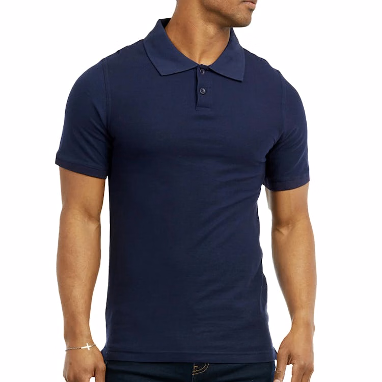 Men's Slim Polo Uniform Shirts - Small Navy