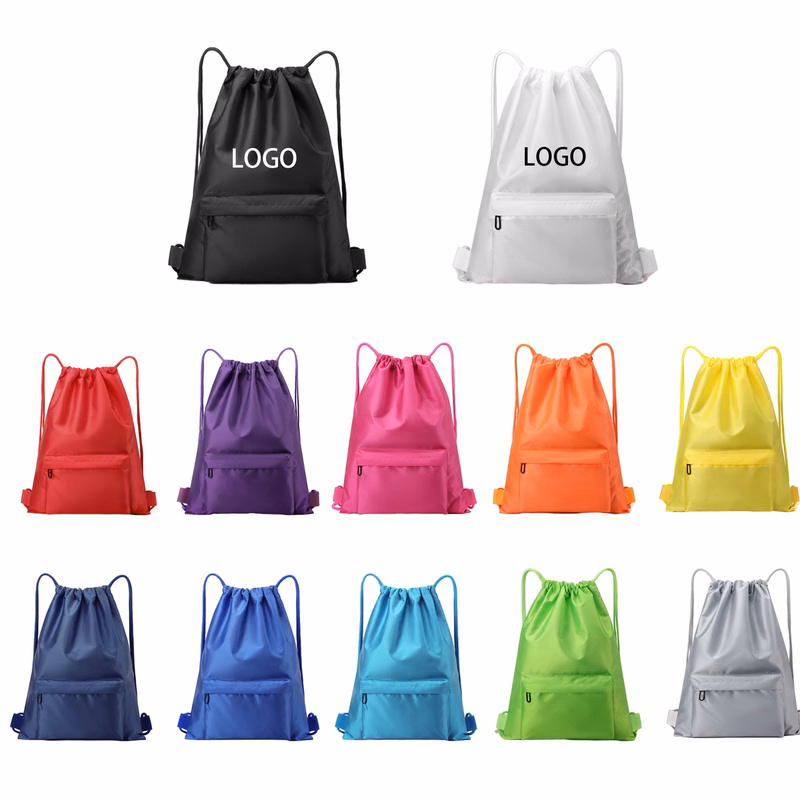 Tapered-Necked Drawstring Double-Shoulder Bag