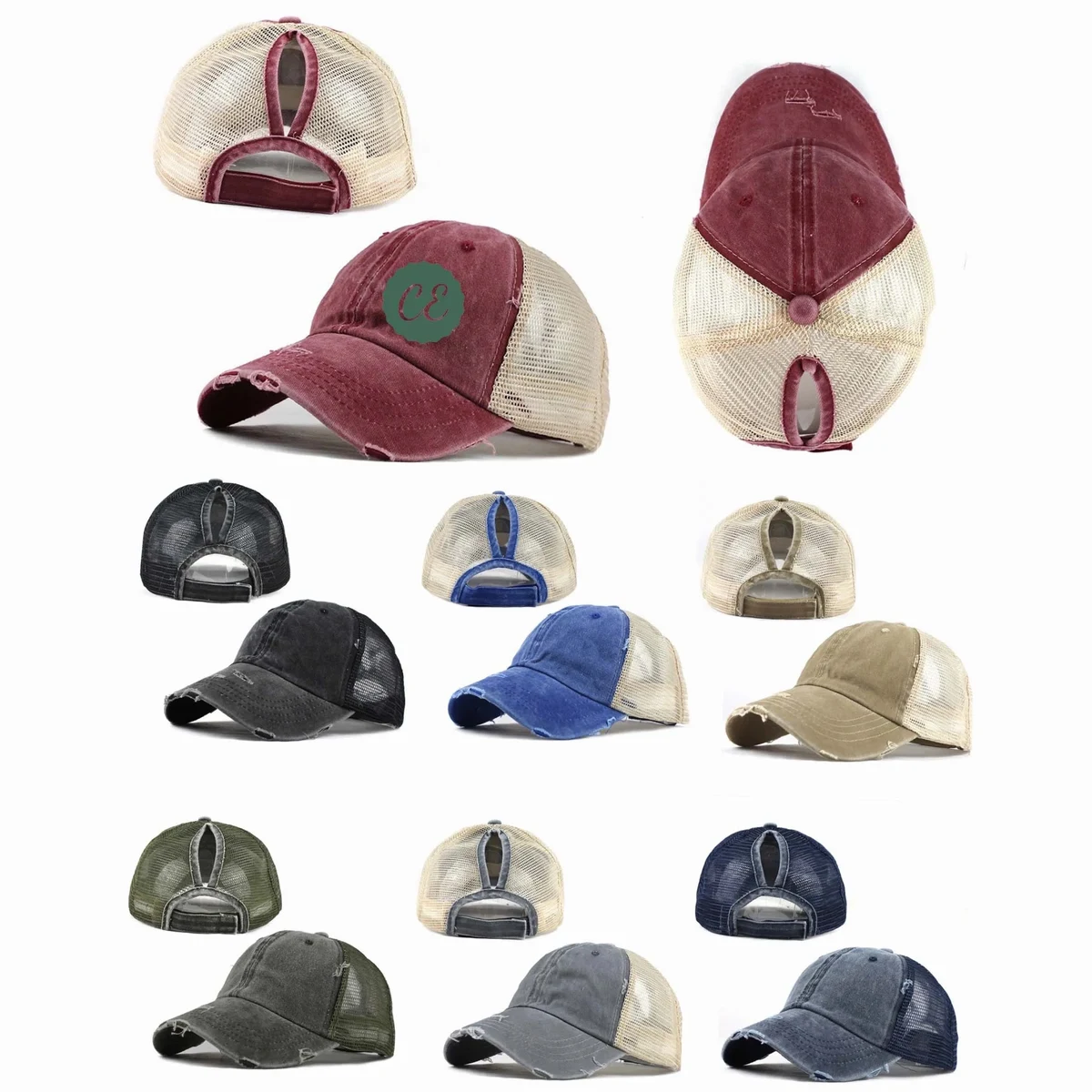Ponytail Backless Mesh Cap 1