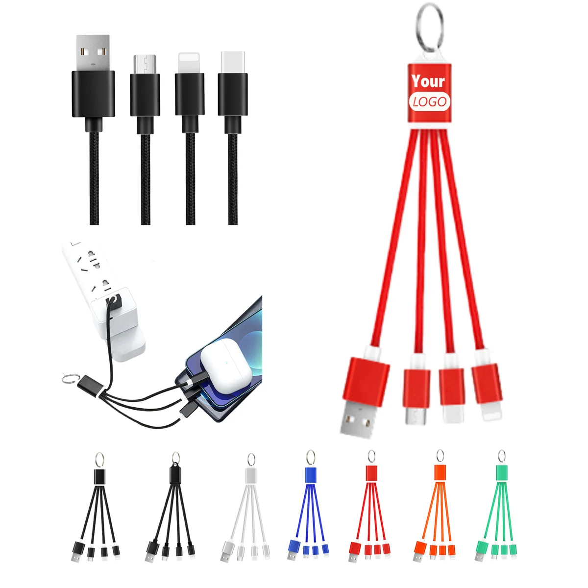 Personalized Key Ring Triple-Function ShineCharging Cable 1