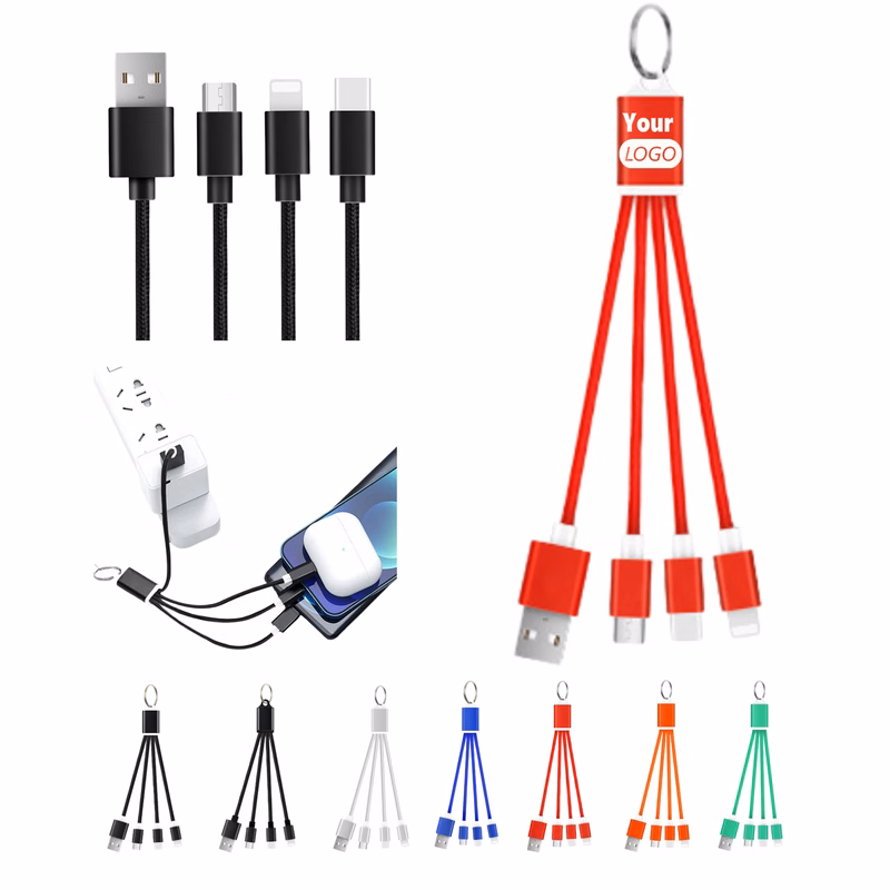 Personalized Key Ring Triple-Function ShineCharging Cable