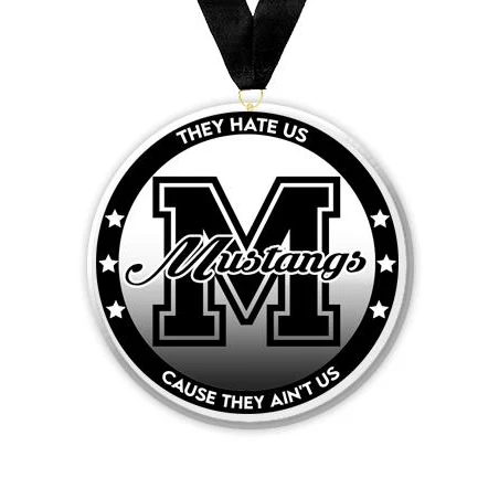 Acrylic Circle Medallions: Mustangs 3" Size, .25" 1
