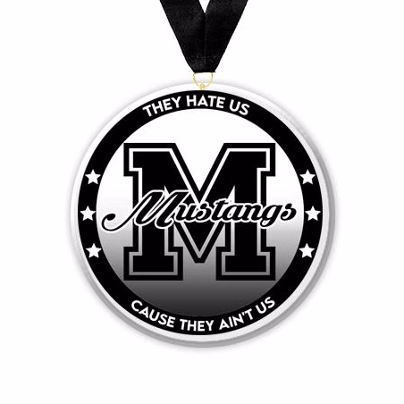 Acrylic Circle Medallions: Mustangs 3" Size, .25"