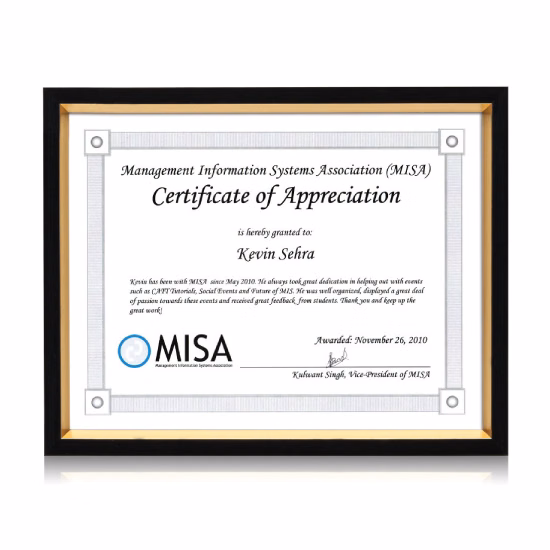 Gilda Certificate Frame