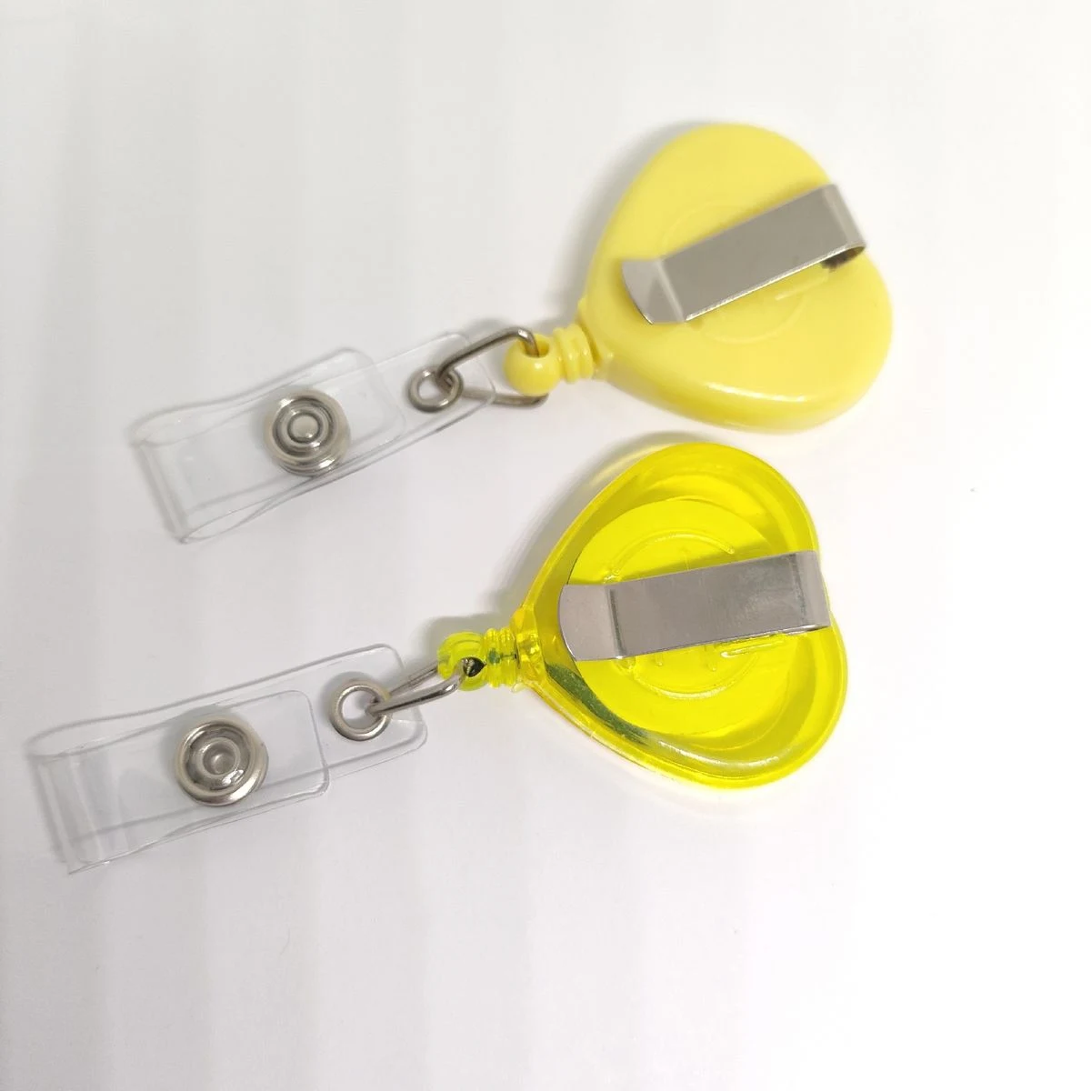 Heart Shaped Retractable ID Badge Reel With Metal Belt Clip 1