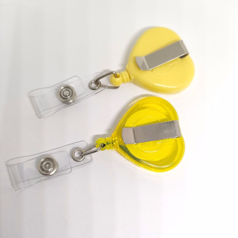 Heart Shaped Retractable ID Badge Reel With Metal Belt Clip