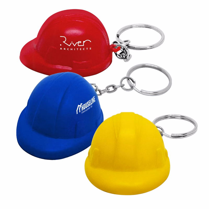 Hard Hat Stress Reliever Keychain