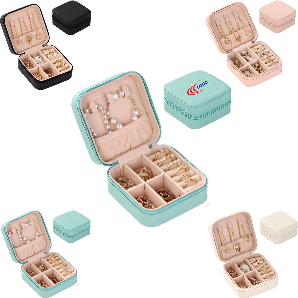Portable Travel Jewelry Box Earring Necklace Case 1