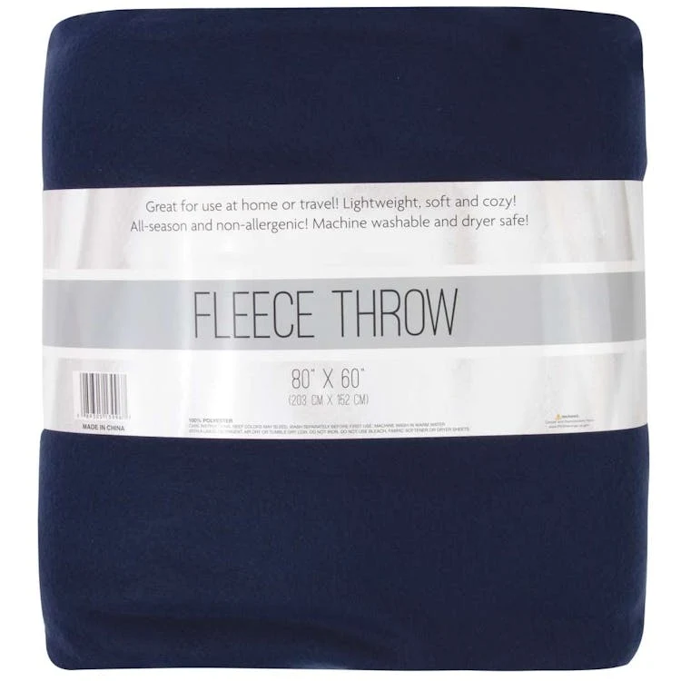 Twin Fleece Blankets Blue - 80" x 60" 1