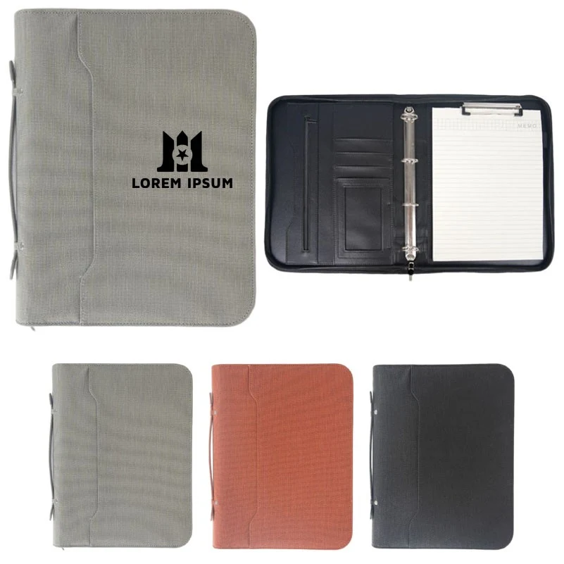 B5 PU Leather Portfolio Folder with Ring Binder & Note Pad 1