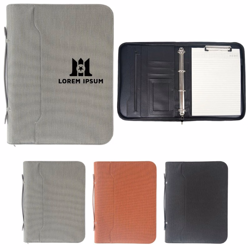 B5 PU Leather Portfolio Folder with Ring Binder & Note Pad