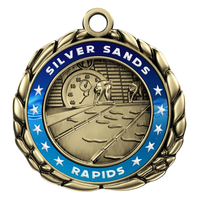 Express Vibraprint™ Swimming Quali-Craft Medallion (2-1/2") 1