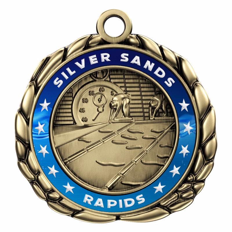Express Vibraprint™ Swimming Quali-Craft Medallion (2-1/2")