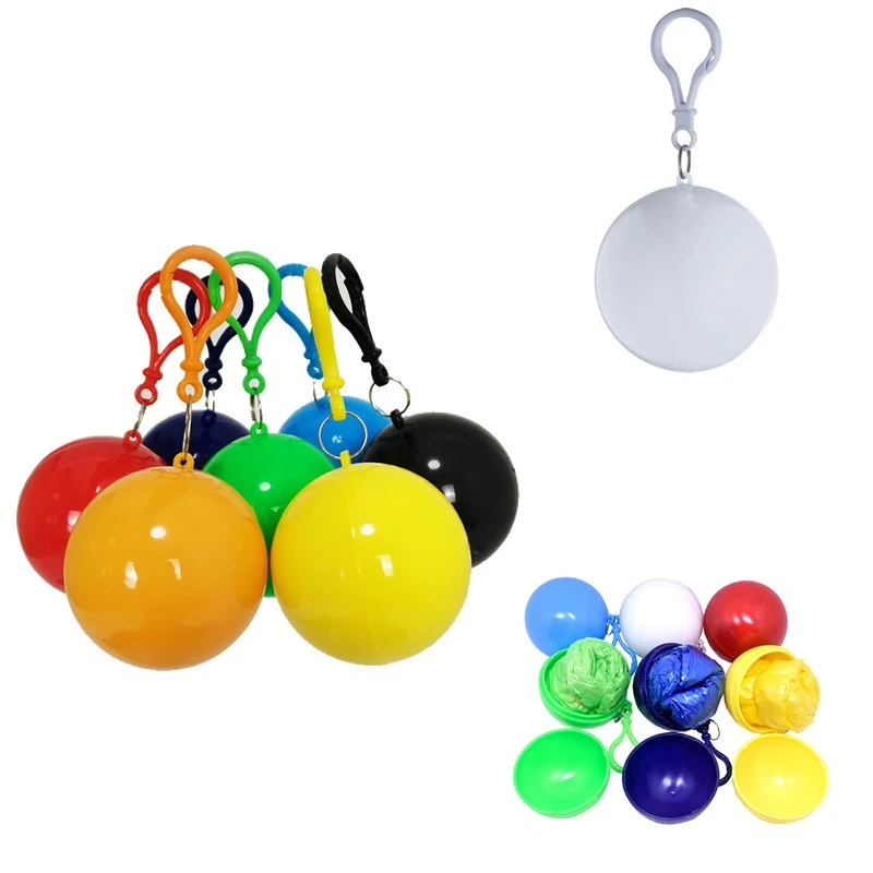 Portable Disposable Raincoat Ball with Keychain 1