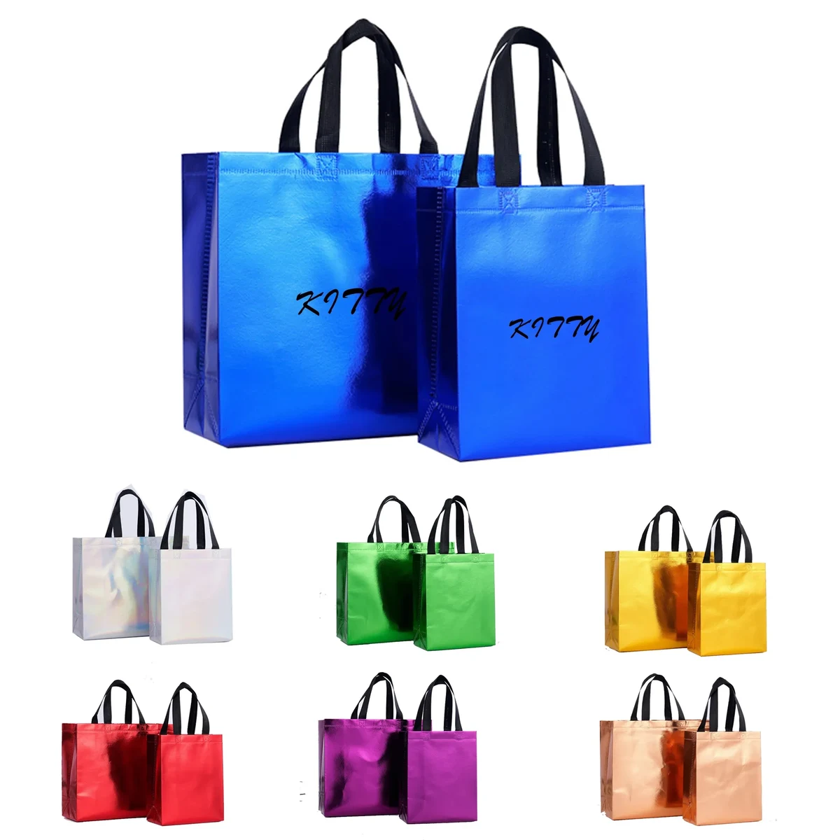 Laser-Coated Aluminum Non-Woven Solid Color Shopping Bag 1
