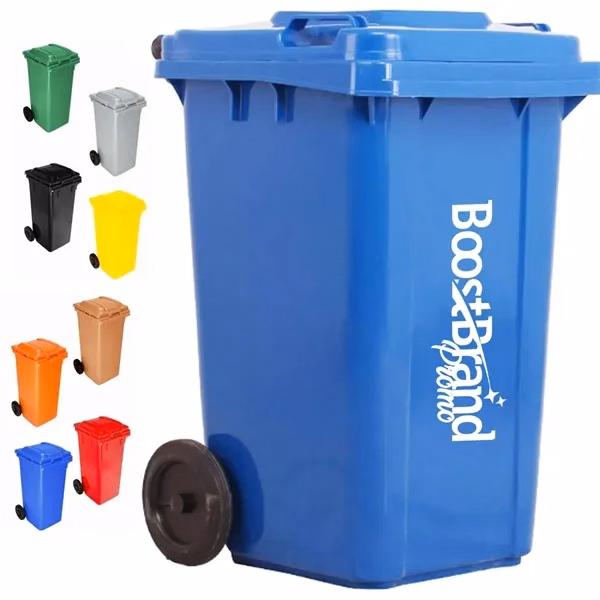 Custom Miniature Trash Can Desk Organizer with Rolling Lid — Playful Workspace Essential